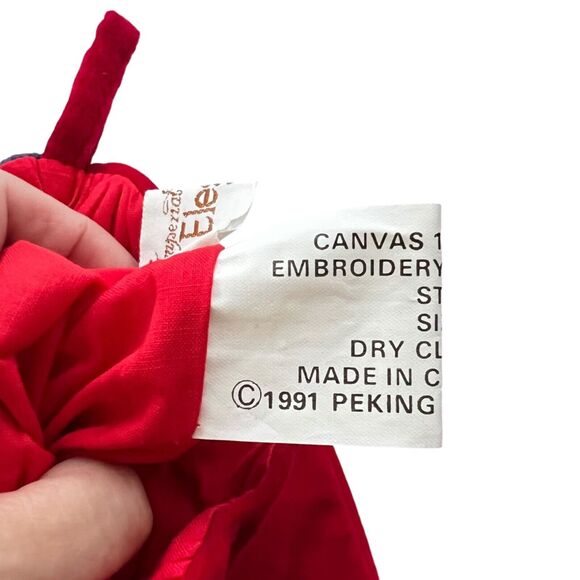 Vtg 1991 Imperial Elegance Wool Needlepoint Santa Christmas Stocking 12" Velvet - Picture 5 of 7